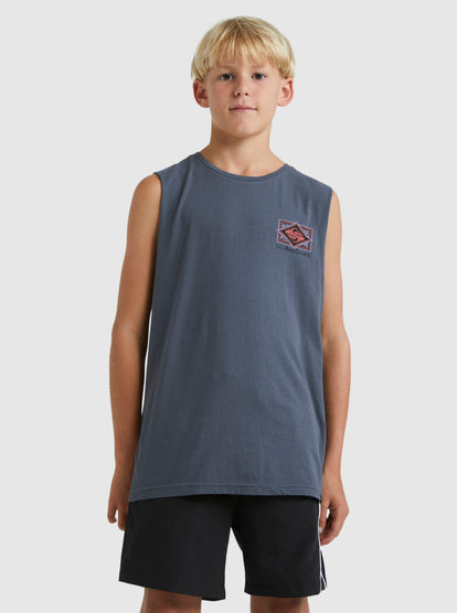Quiksilver Back Flash Youth Muscle in iron gate colour from front