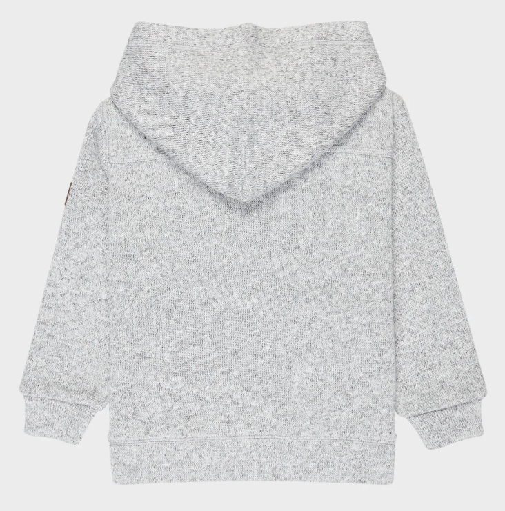 Quiksilver Boys Keller Art Hoodie in light grey heather colourway flatlay from rear