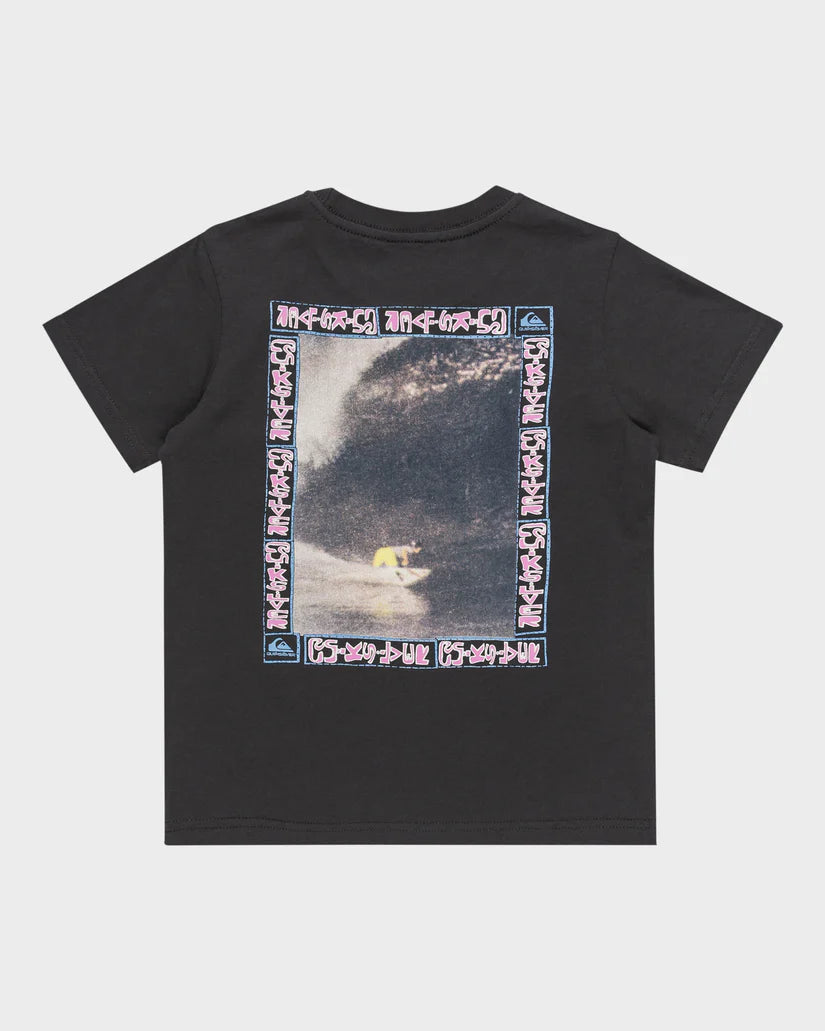 Quiksilver Boys Sunrise Bowl Tee in color dark shadow back view