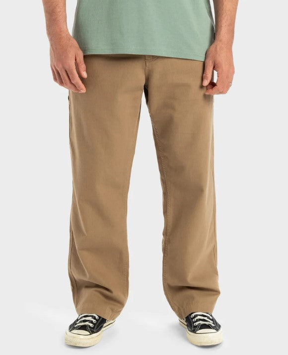 Quiksilver Mens Carpenter Canvas Pants in lead grey colourway from front