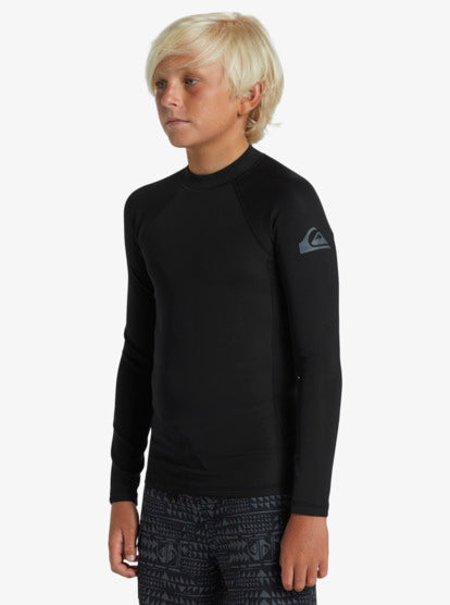 Quiksilver Everyday Heat Boys LS Thermal Rash Top Black Colourway Side View