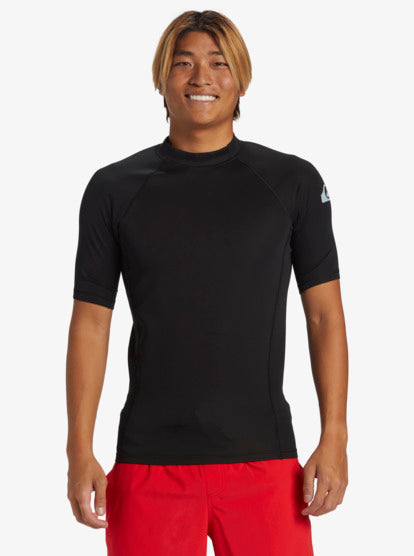 Quiksilver Everyday Heat SS Thermal Rash Top on model in black