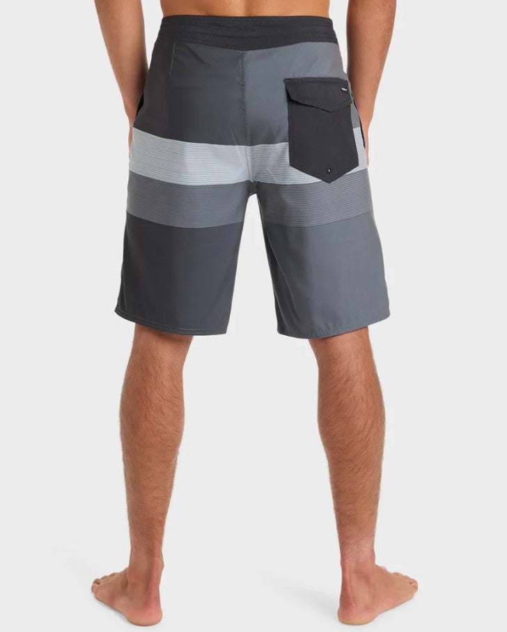Quiksilver Everyday Padang Boardshorts in black and grey stripes from rear