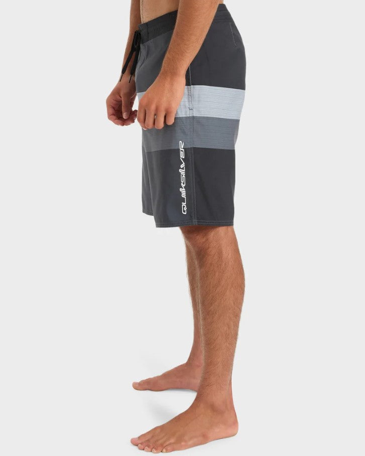 Quiksilver Everyday Padang Boardshorts in black and grey stripes from side