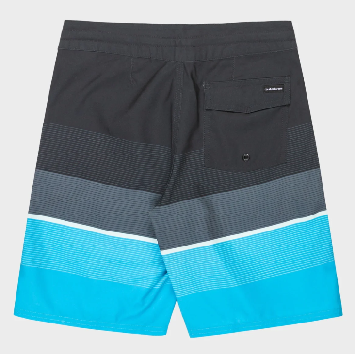 Quiksilver Everyday Padang Beach 17" Youth Boardshorts in black and blue stripes from rear
