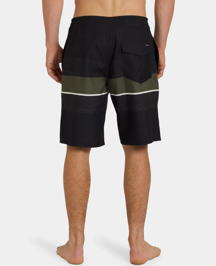 Quiksilver Everyday Padang 20" Boardshorts in black stripe colourway on model from the back