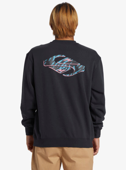 Quiksilver Graphic Mix Crew in black from back