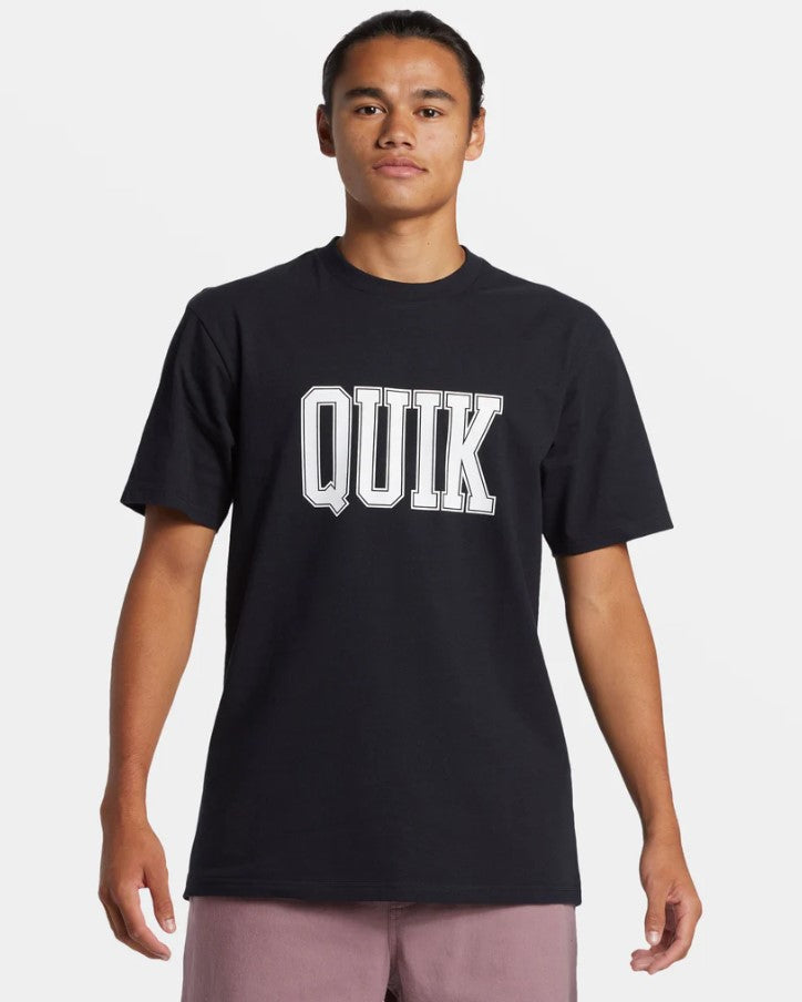 Quiksilver Griff Quik Tee in black from front on model