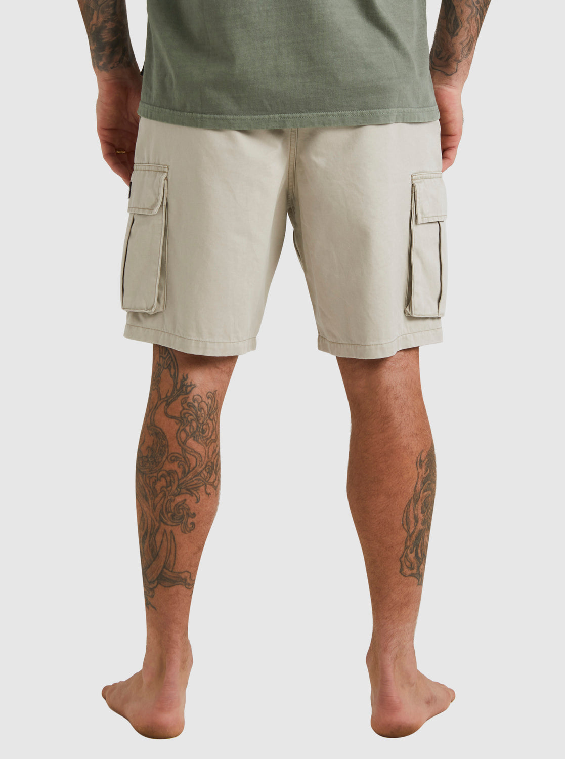 Quiksilver Mikey Cargo Shorts in goat colourway from back
