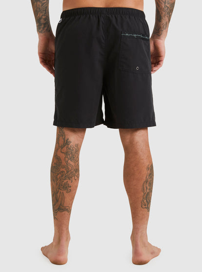 Quiksilver Mikey 18" Volley Shorts in black from back