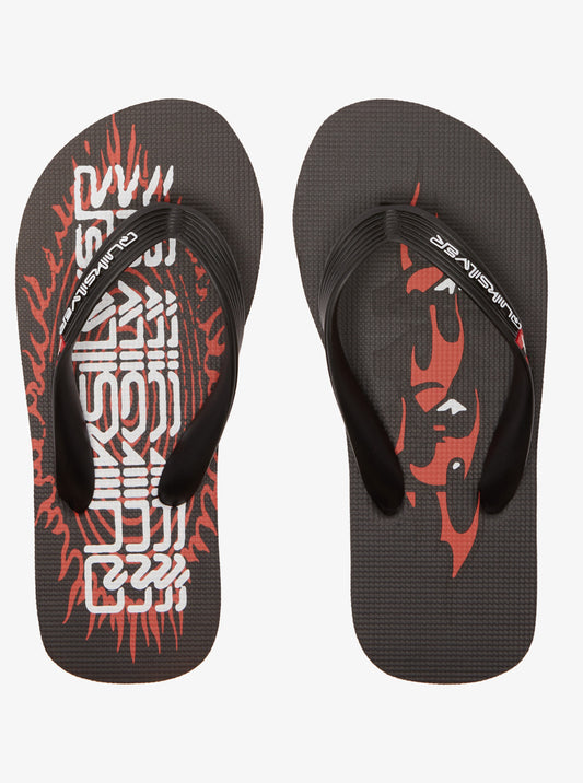 Quiksilver Molokai Art Boys Sandal in black with red and white