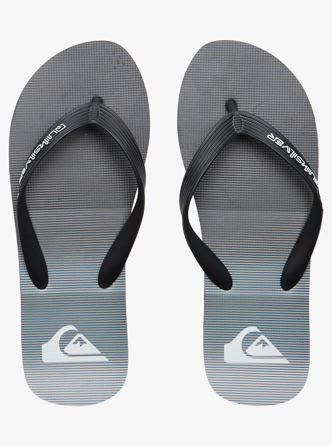 Quiksilver Molokai Stripe Jandals in black, grey and black colourway