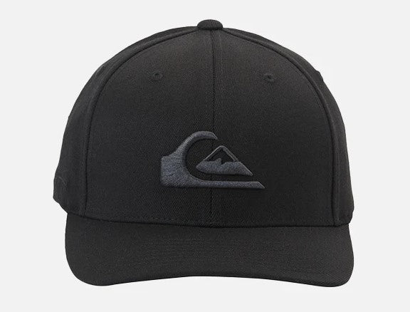 Quiksilver Mountain and Wave Flexfit Cap in black and black colourway