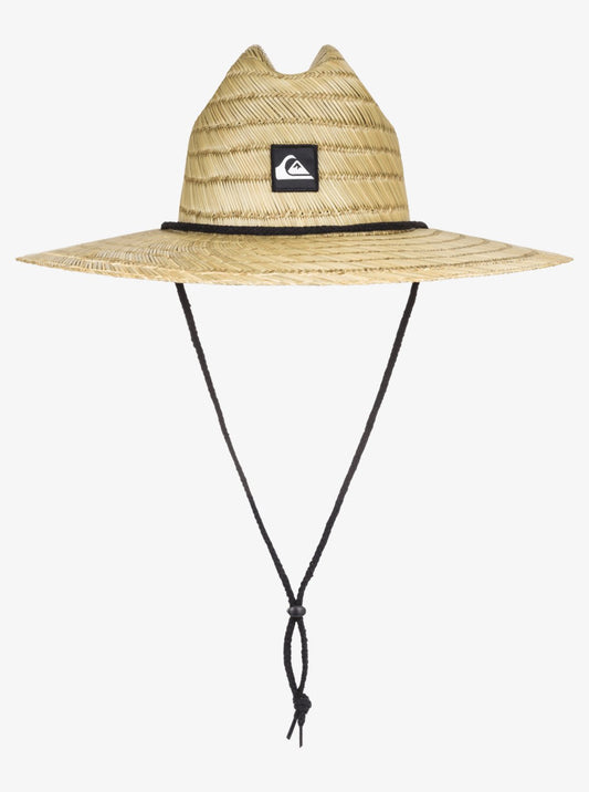 Quiksilver Pierside Straw Hat in natural colour with black quiksilver patch