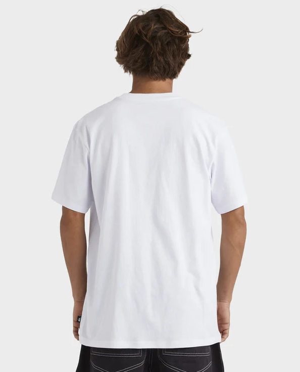 Quiksilver QS On Board Men's T-Shirt in white on model from rear