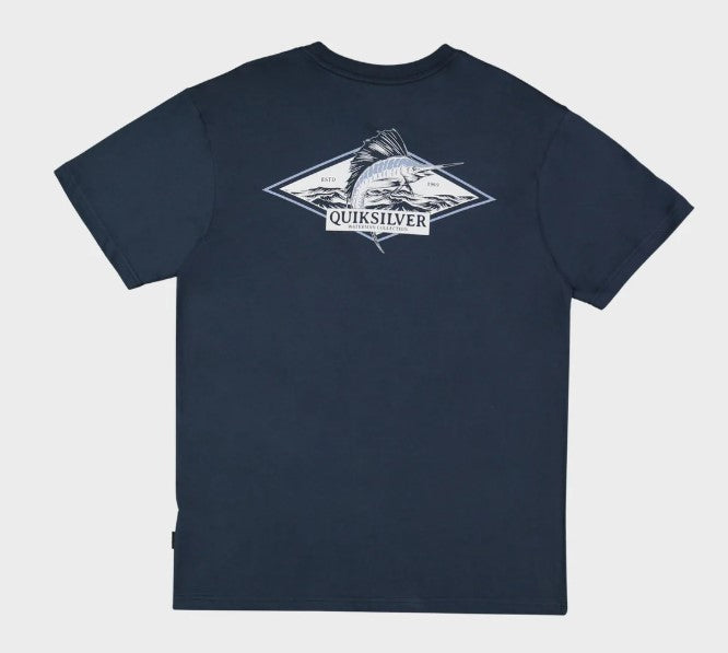 Quiksilver Rough Seas Men's T-Shirt in navy from rear