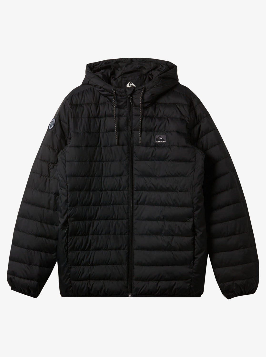Quiksilver Scaly Hooded Puffer Jacket in black