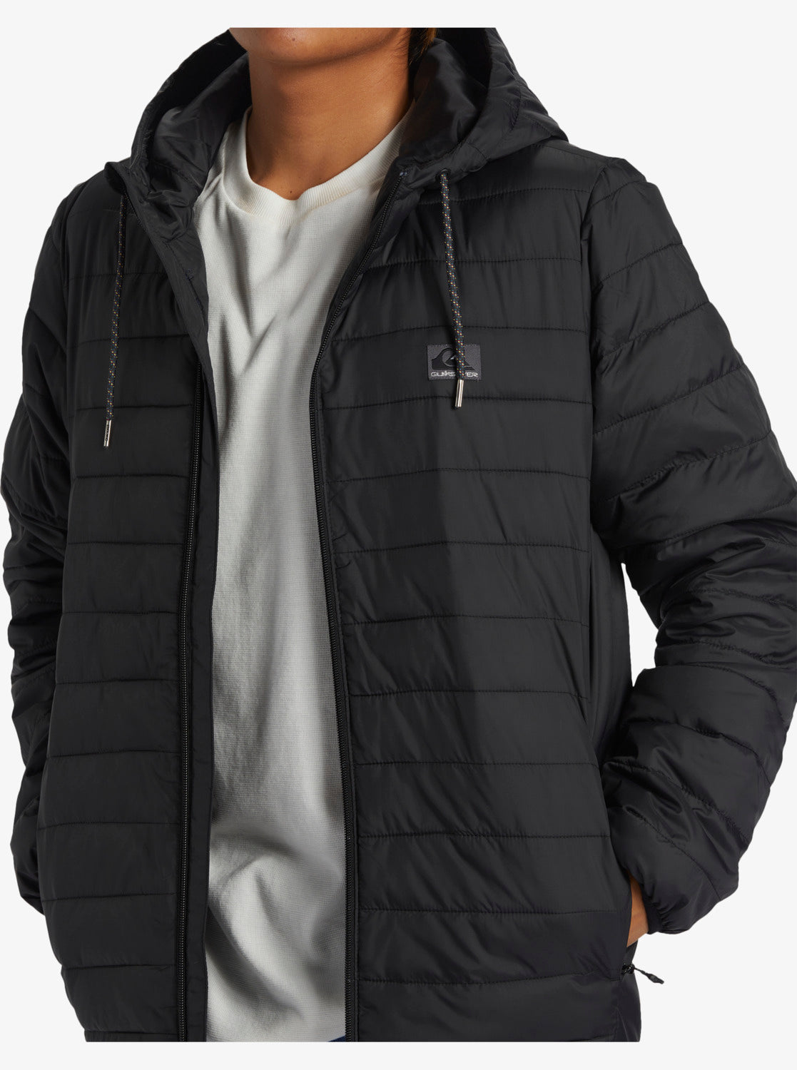 Quiksilver Scaly Hooded Puffer Jacket from front open