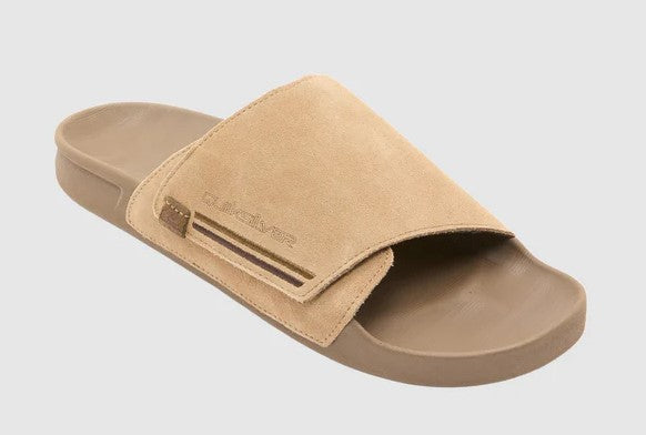 Quiksilver Sunset Suede Slides in tan from side