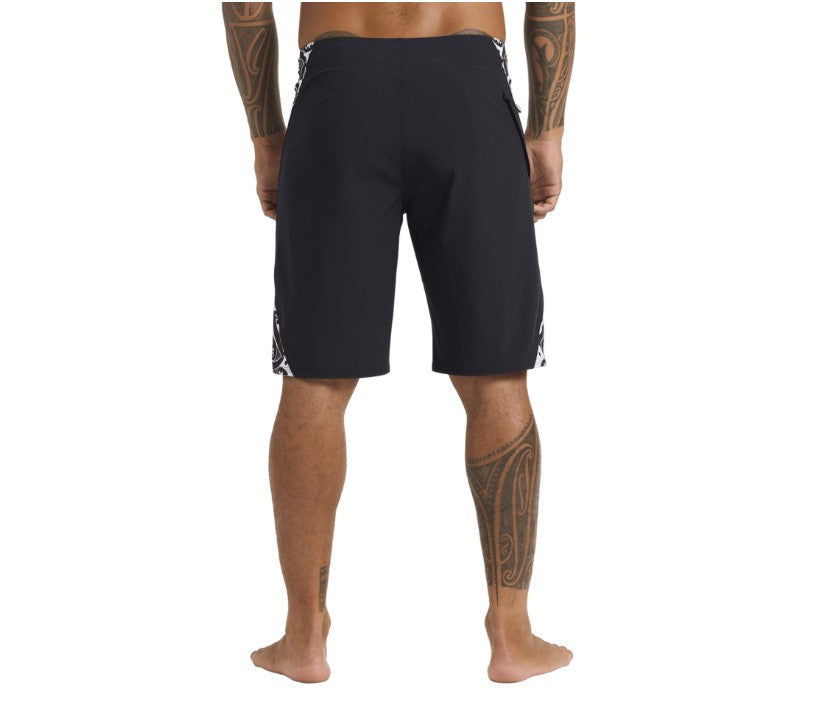 Quiksilver Tai Kehu Mangotu 20" Boardshorts in black with white detail from rear