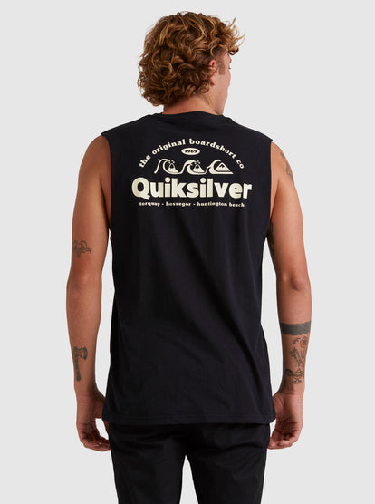 Quiksilver Triple Up Muscle Tee in black from back