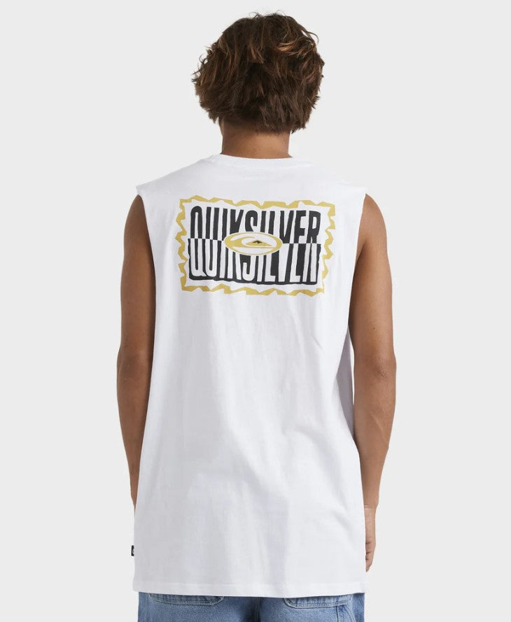 Quiksilver Twisted Tides Muscle top from rear in white