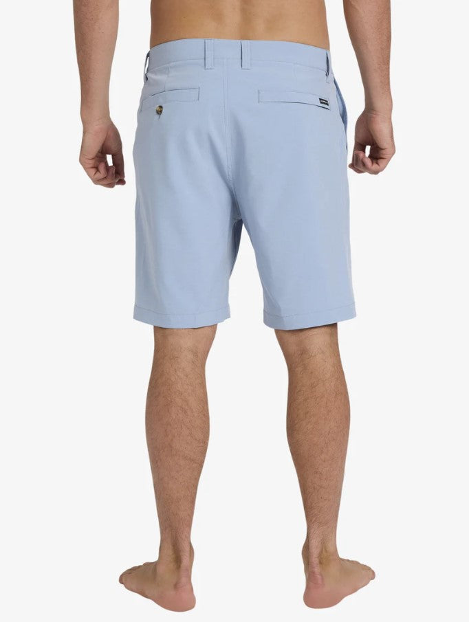 Quiksilver Union Heather 19" Amphibian Shorts in ashley blue heather from rear