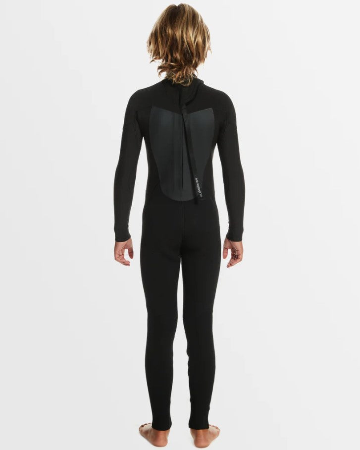 Quiksilver Youth Prologue 3/2mm Flatlocked Wetsuit in black from rear