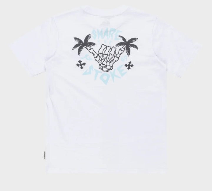 Quiksilver Youth Share The Stoke Tee in white from rear