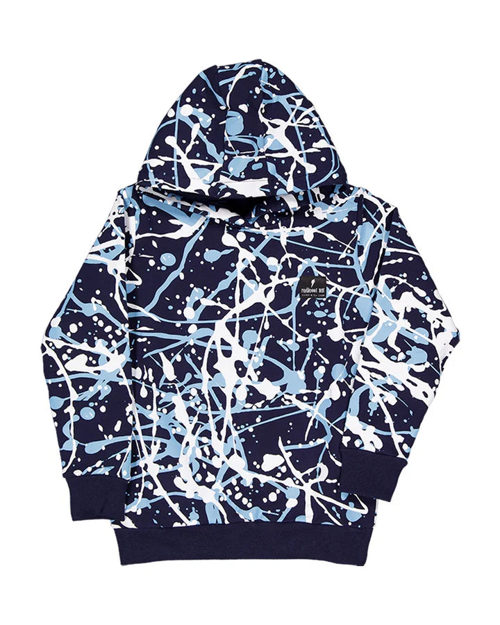 Radicool Blue Splatter Boys Hoodie in colour blue splatter