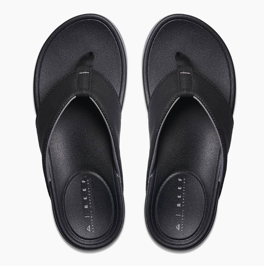 Reef Cushion Bonzer Leather Jandals Black Colourway 