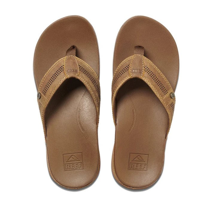 Reef Cushion Lux Jandals in toffee colourway ahowing pair from above