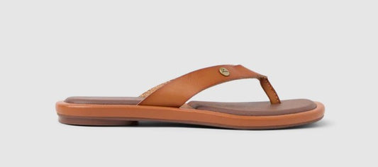 Reef Willow Ella Leather Sandals in cocoa colourway from side