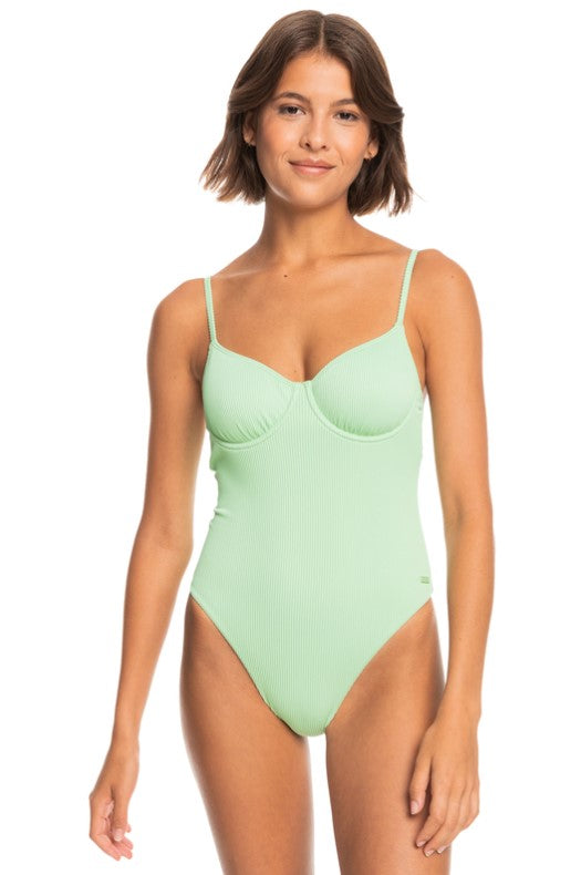 Sum22 ROXY RIB ROXY LOVE ONE PIECE mint green ribbed once peice 