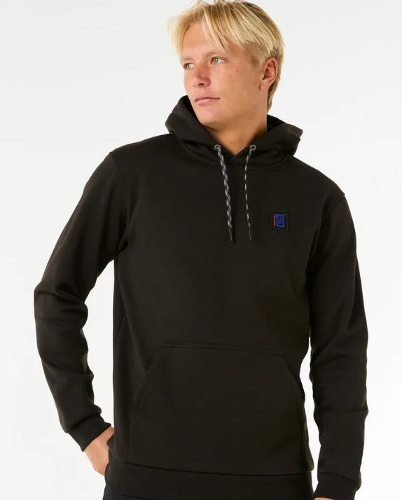 Rip Curl Anti Series Base Hoodie in black on Korbin HUtchings