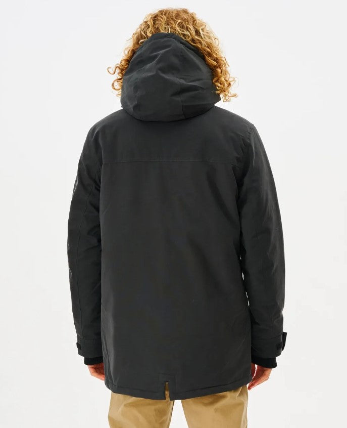Rip Curl Anti Series Exit Jacket in washed black from rear