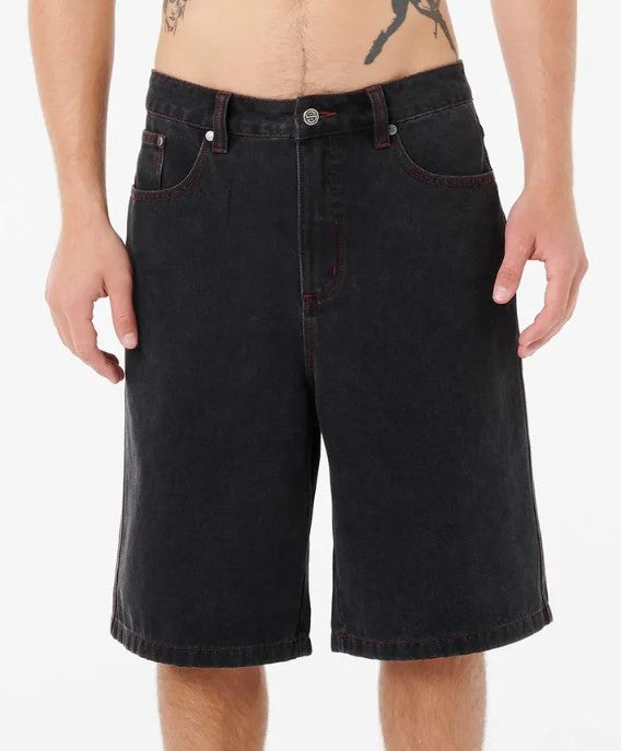 Rip Curl Archive Goth 23" Denim Shorts in black from front