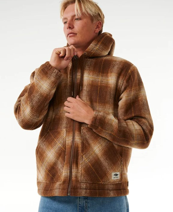 Rip Curl Classic Surf Check Jacket in chocolate