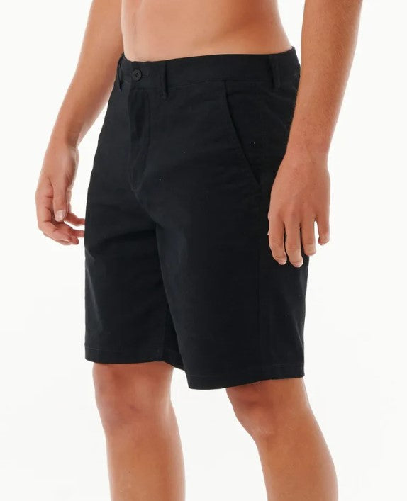 Rip Curl Classic Surf Chino Walkshorts in black from side close up