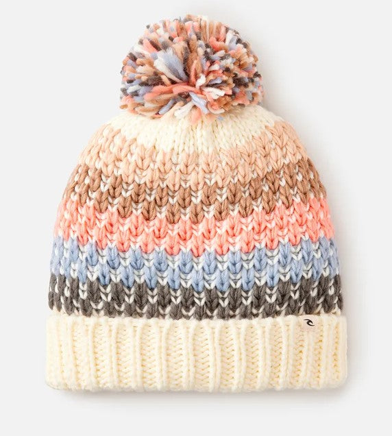 Rip Curl Cosy Regular Pom Pom Beanie in multi colour