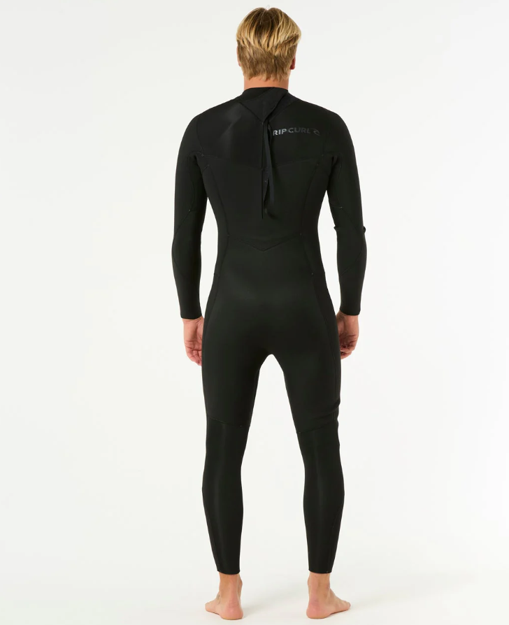 Rip Curl Dawn Patrol 3/2mm GBS Back Zip Wetsuit in black or Korbin Hutchings from rear