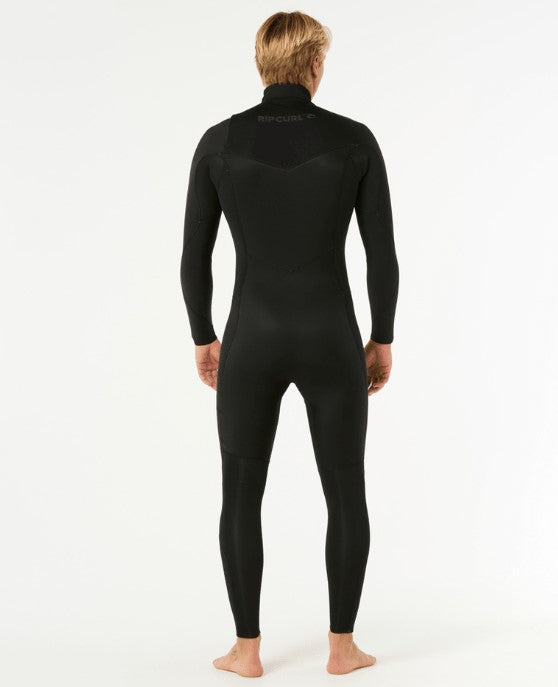 Rip Curl Dawn Patrol 4/3mm Chest Zip Wetsuit in black from rear