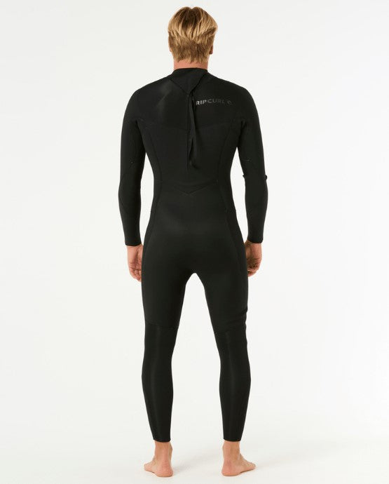 Rip Curl Dawn Patrol 4/3mm Back Zip Wetsuit in black from rear