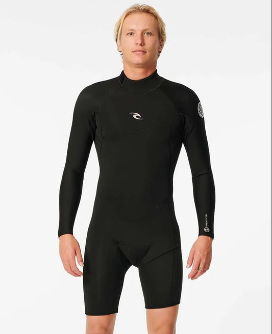 Rip Curl Dawn Patrol 2mm Long Sleeve BZ Spring Wetsuit in black from front