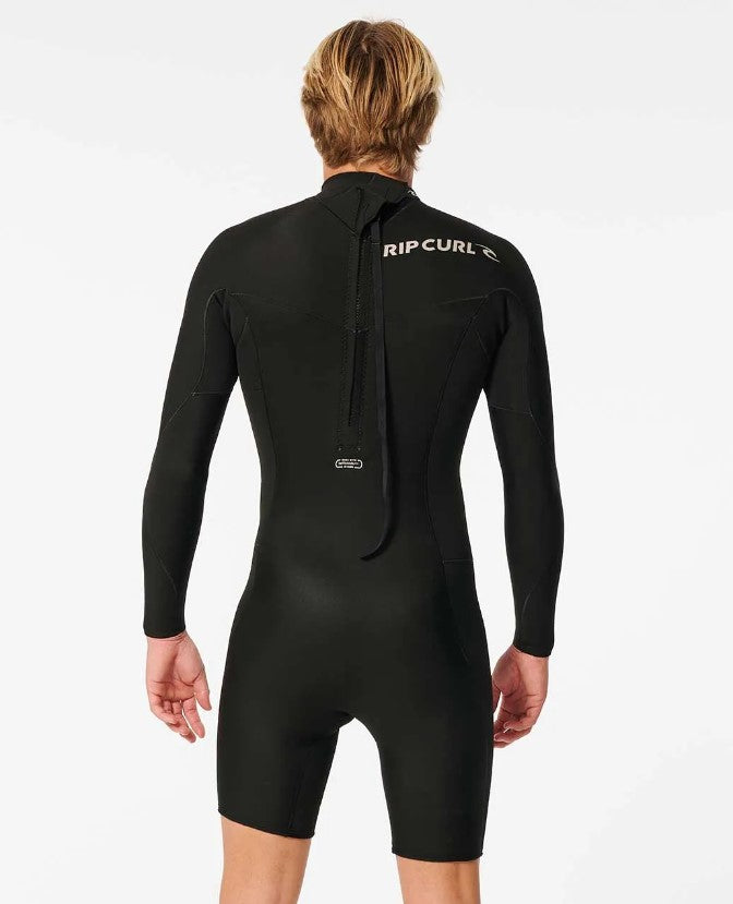 Rip Curl Dawn Patrol 2mm Long Sleeve BZ Spring Wetsuit in black from back