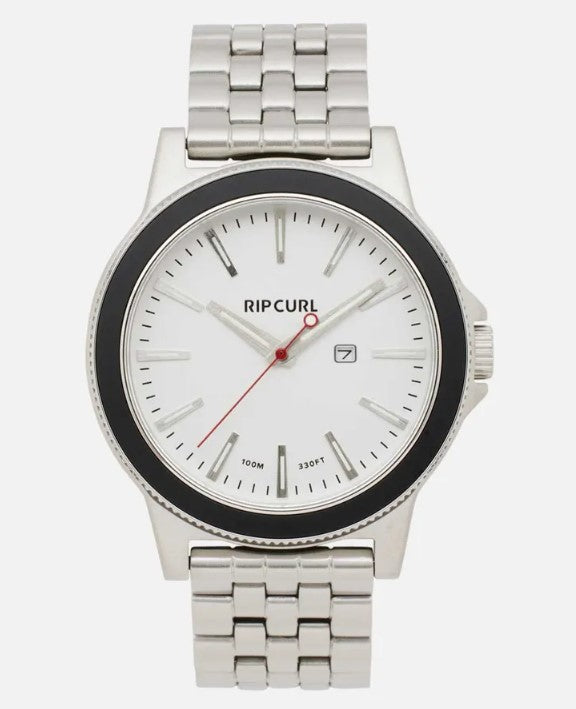 Rip Curl Daze Stainless Steel Watch in silver with white face