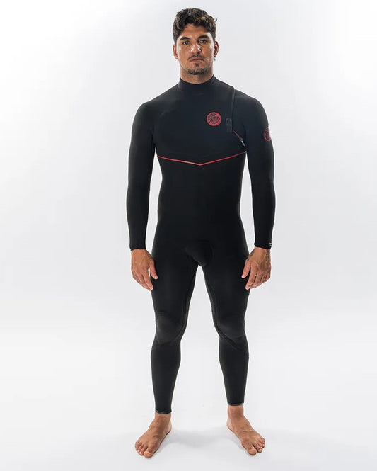 Rip Curl FBomb Fusion 4/3 Wetsuit on Gabriel Medina from front in black