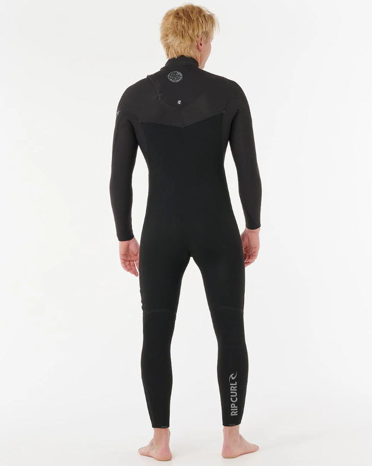 Rip Curl Flashbomb Pro 4/3mm Zip Free Wetsuit in black from rear