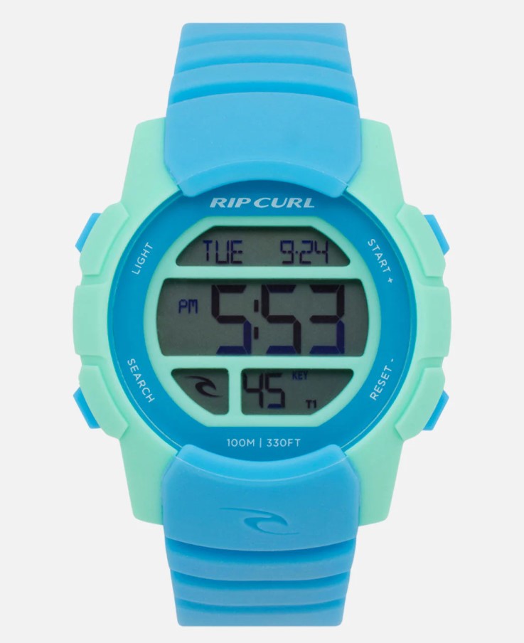 Rip Curl Mission Girls Digital Watch in blue with mint trim