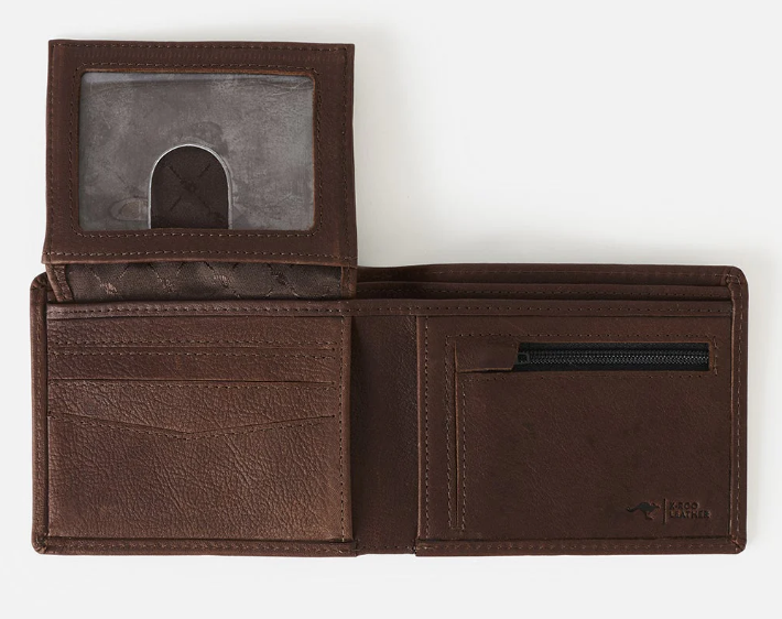 Ripcurl K-Roo RFID All Day Wallet in brown from inside
